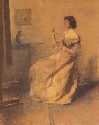 Thomas Wilmer Dewing The Necklace oil